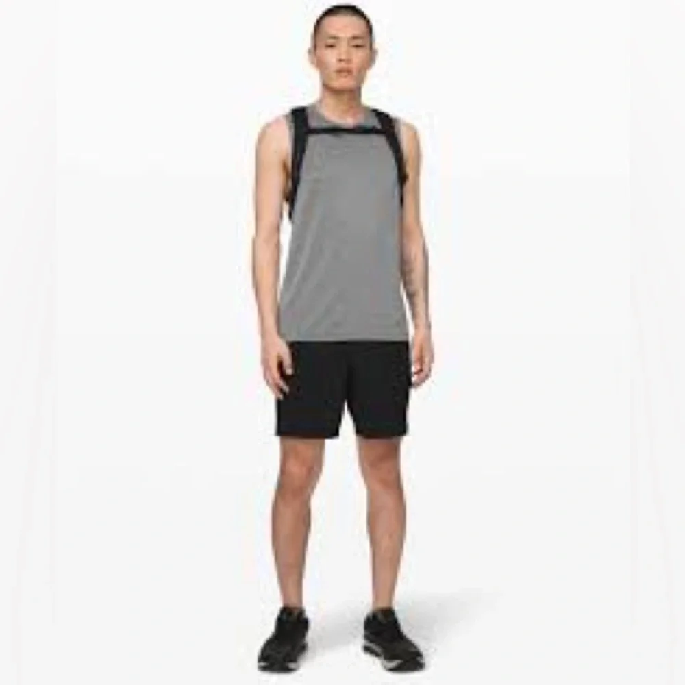Lululemon The Short Linerless Hearthered Allover Deep Coal short